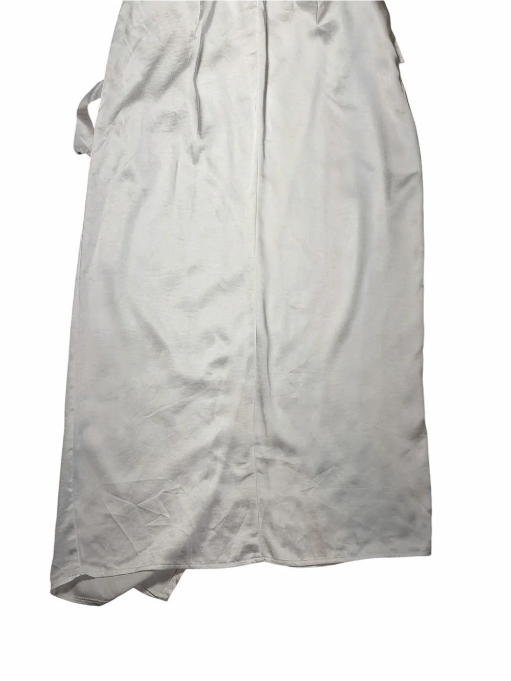 Selfie Leslie White Gianna Strapless Waist Tie Midi Dress Womens L